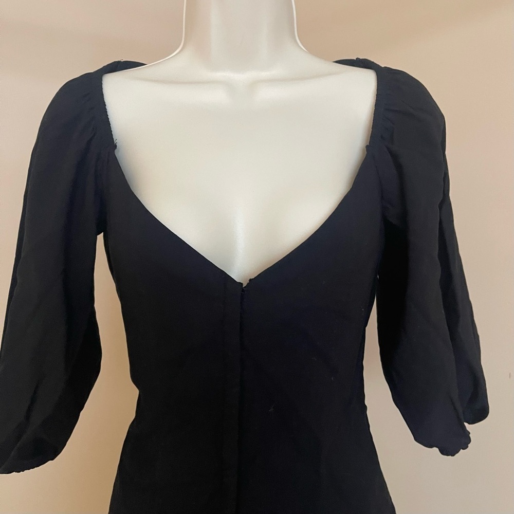 ZARA Sweetheart Neckline Puff Sleeve Mini Dress - Picture 5 of 10